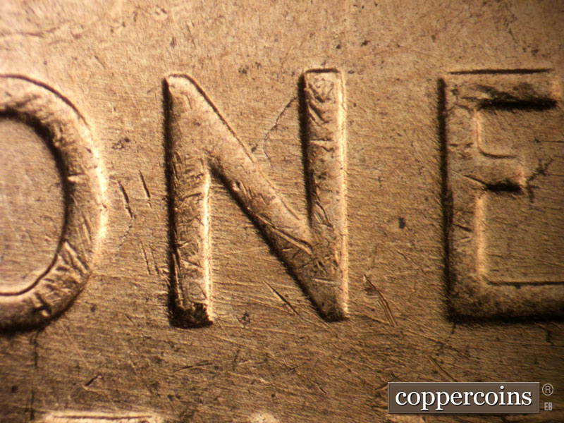 Die-stage B marker on 1952D•1MM•081 (1952 Repunched Mint Mark).