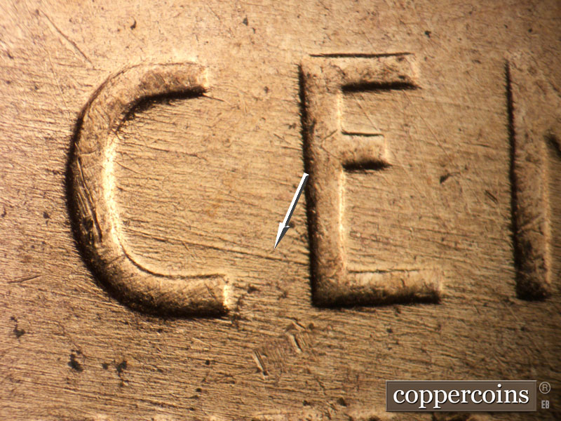 Die-stage B marker on 1952D•1MM•081 (1952 Repunched Mint Mark).