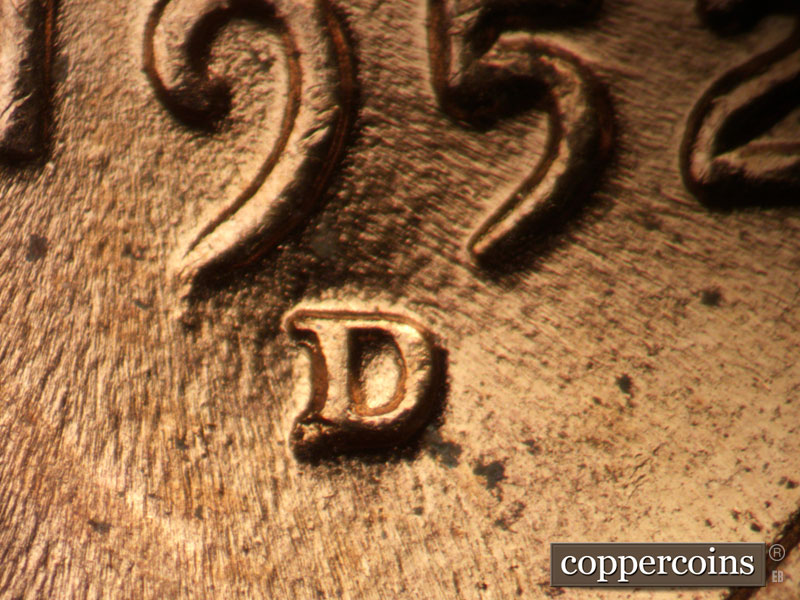 1952 Lincoln cent obverse, CopperCoins die 1952D•1MM•082.