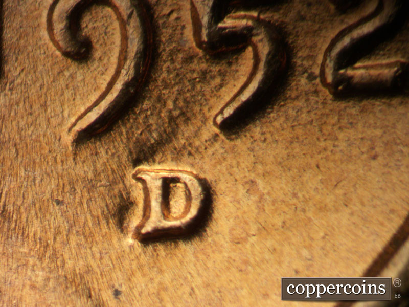 1952 Lincoln cent obverse, CopperCoins die 1952D•1MM•096.