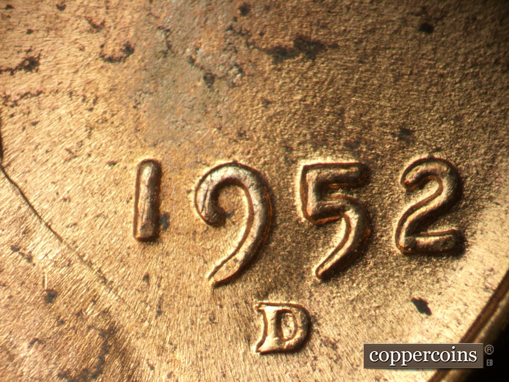 Die-stage B marker on 1952D•1MM•098 showing Date fro reference.