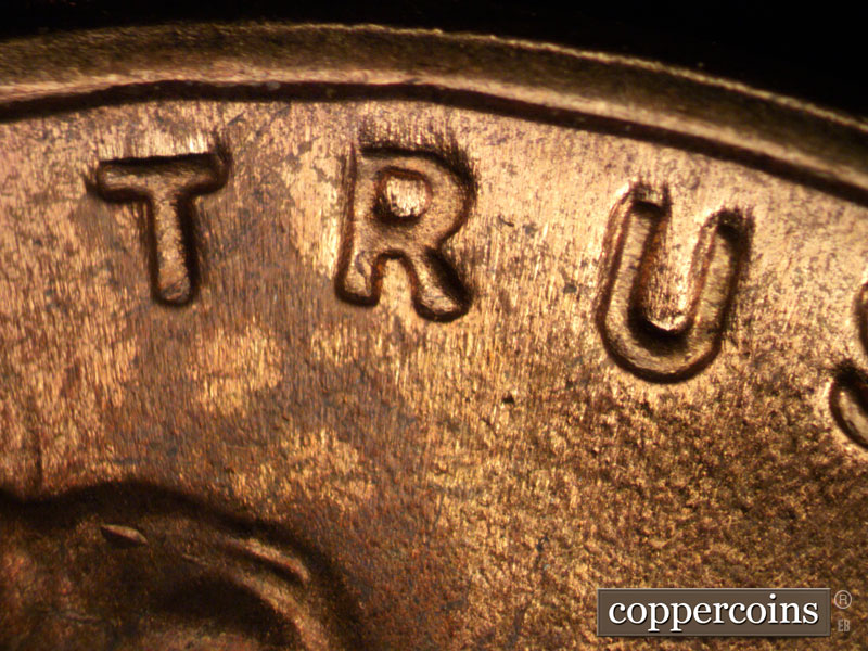 Die-stage C marker on 1952P•1DO•001 (1952 Doubled Die Obverse).