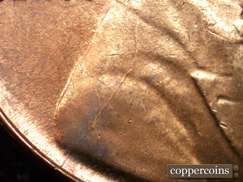 Die-stage C marker on 1952P•1DO•001 (1952 Doubled Die Obverse).