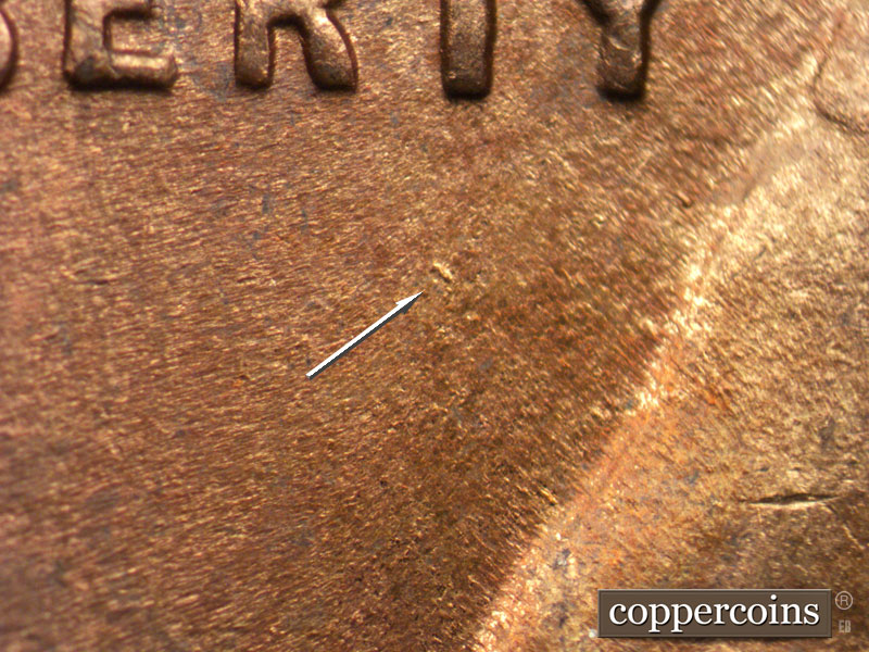 Die-stage C marker on 1952P•1DO•001 (1952 Doubled Die Obverse).