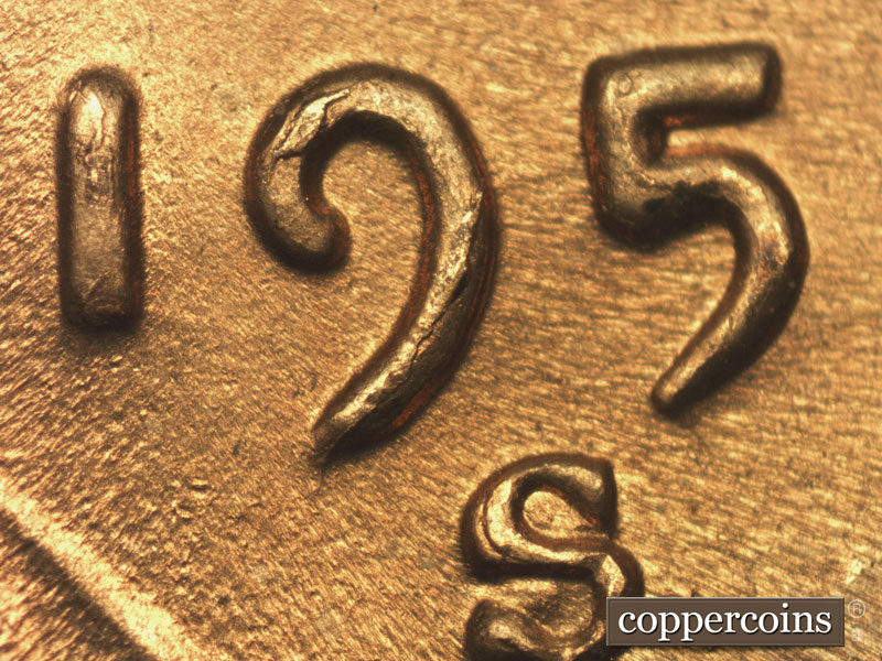 Die-stage B marker on 1952S•1MM•004 (1952 Repunched Mint Mark).
