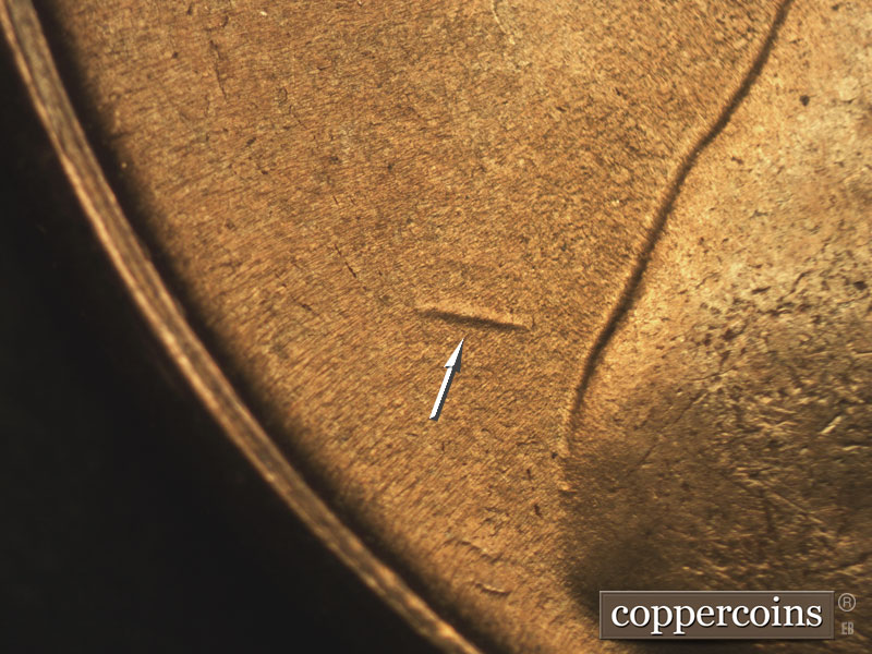 Die-stage B marker on 1952S•1MM•004 (1952 Repunched Mint Mark).