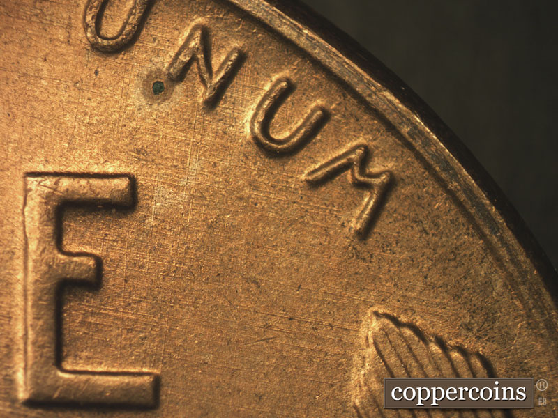 Die-stage B marker on 1952S•1MM•004 (1952 Repunched Mint Mark).