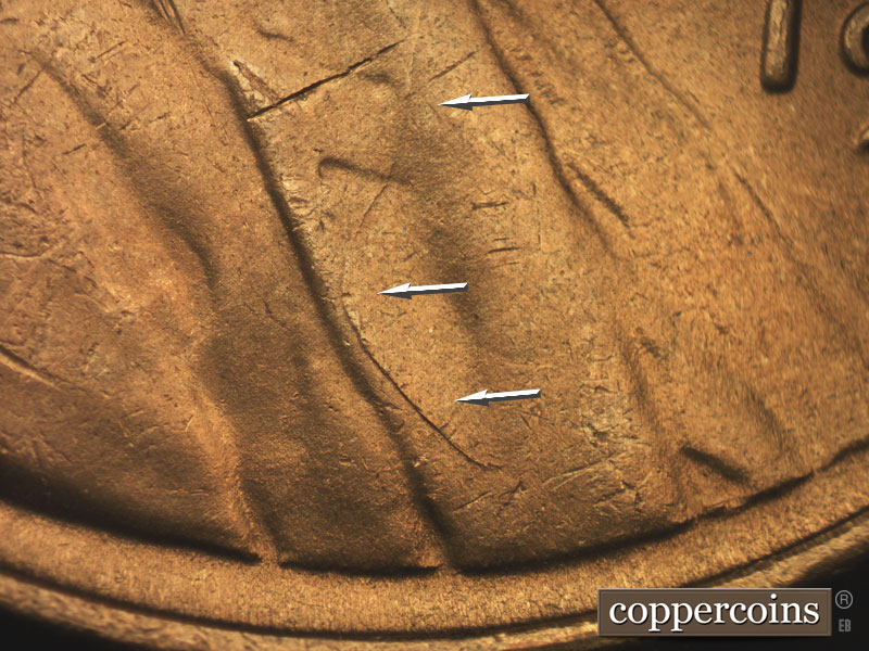 Die-stage C marker on 1952S•1MM•021 (1952 Repunched Mint Mark).