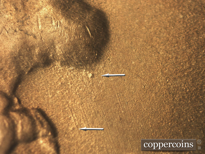 Die-stage C marker on 1952S•1MM•021 (1952 Repunched Mint Mark).
