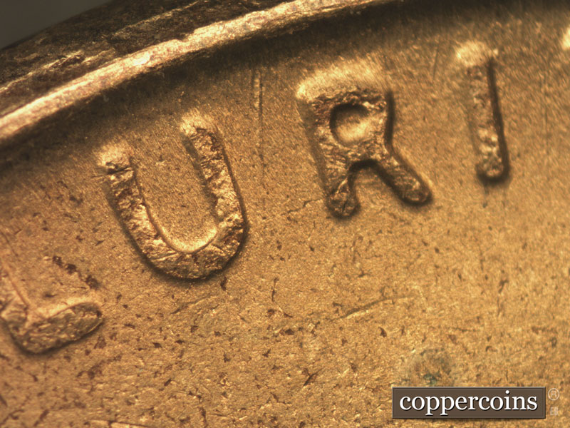 Die-stage B marker on 1952S•1MM•022 (1952 Repunched Mint Mark).