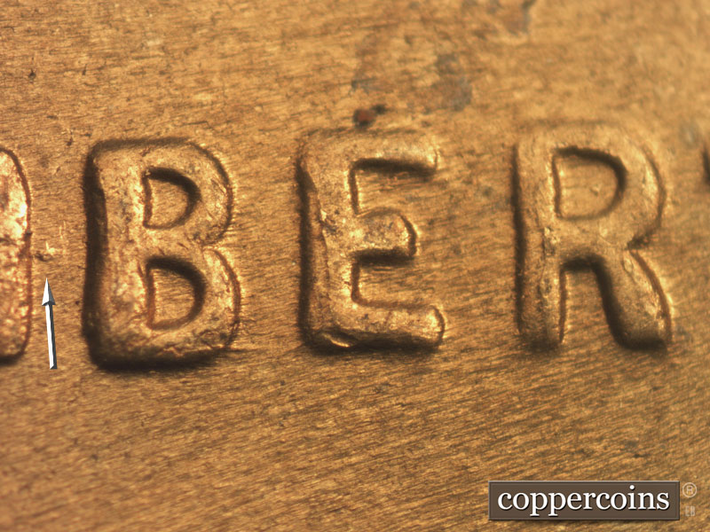 Die-stage C marker on 1952S•1MM•023 (1952 Repunched Mint Mark).