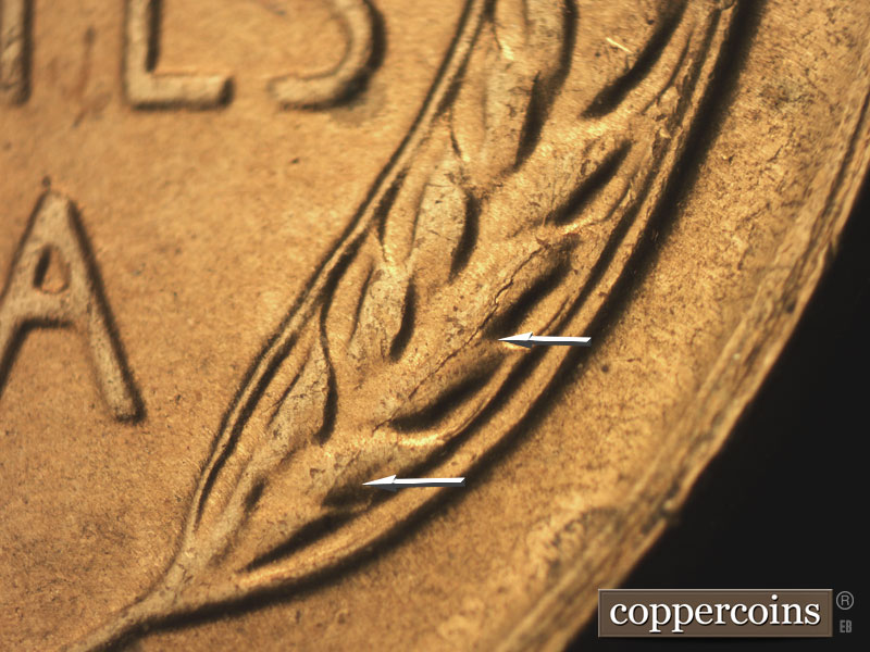 Die-stage C marker on 1952S•1MM•023 (1952 Repunched Mint Mark).