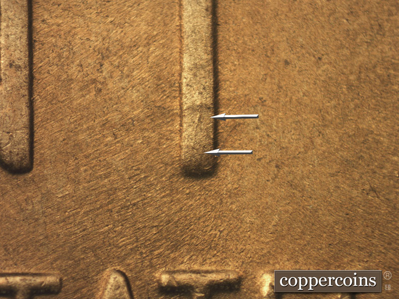 Die-stage C marker on 1952S•1MM•023 (1952 Repunched Mint Mark).