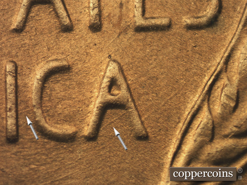 Die-stage C marker on 1952S•1MM•023 (1952 Repunched Mint Mark).