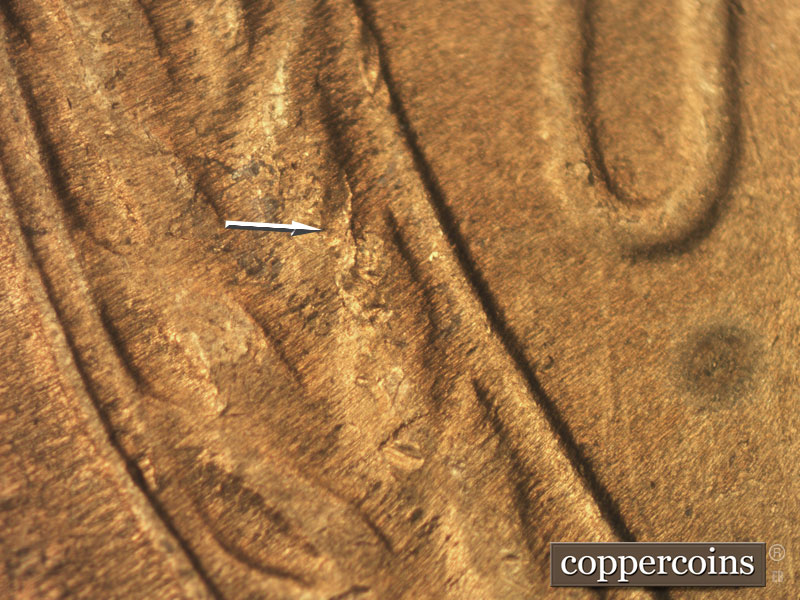 Die-stage C marker on 1952S•1MM•024 (1952 Repunched Mint Mark).