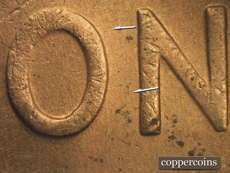 Die-stage C marker on 1952S•1MM•024 (1952 Repunched Mint Mark).