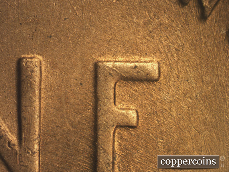 Die-stage C marker on 1952S•1MM•024 (1952 Repunched Mint Mark).