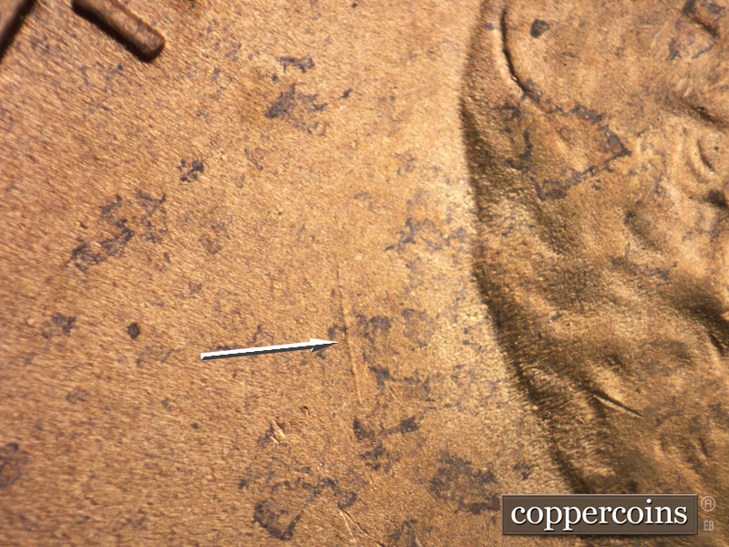 Die-stage B marker on 1952S•1MM•025 (1952 Repunched Mint Mark).