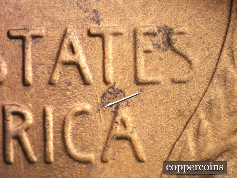 Die-stage B marker on 1952S•1MM•025 (1952 Repunched Mint Mark).