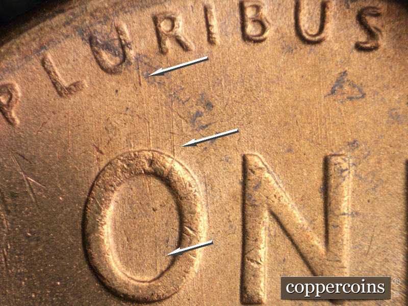 Die-stage B marker on 1952S•1MM•026 (1952 Repunched Mint Mark).
