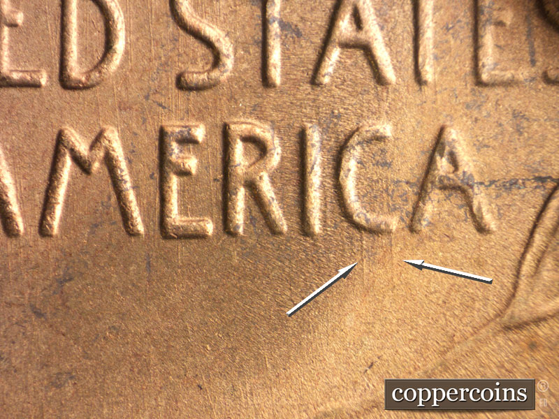Die-stage B marker on 1952S•1MM•026 (1952 Repunched Mint Mark).