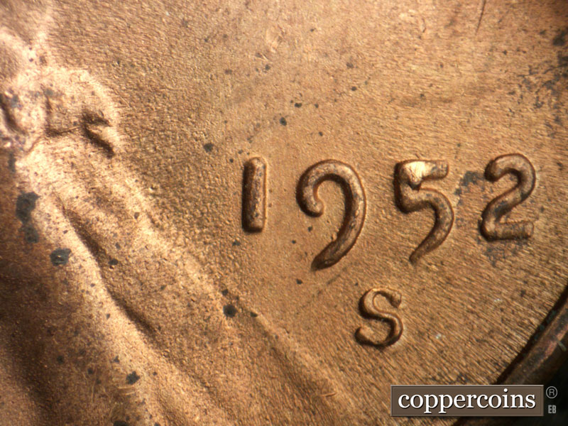 Die-stage C marker on 1952S•1MM•026 (1952 Repunched Mint Mark).