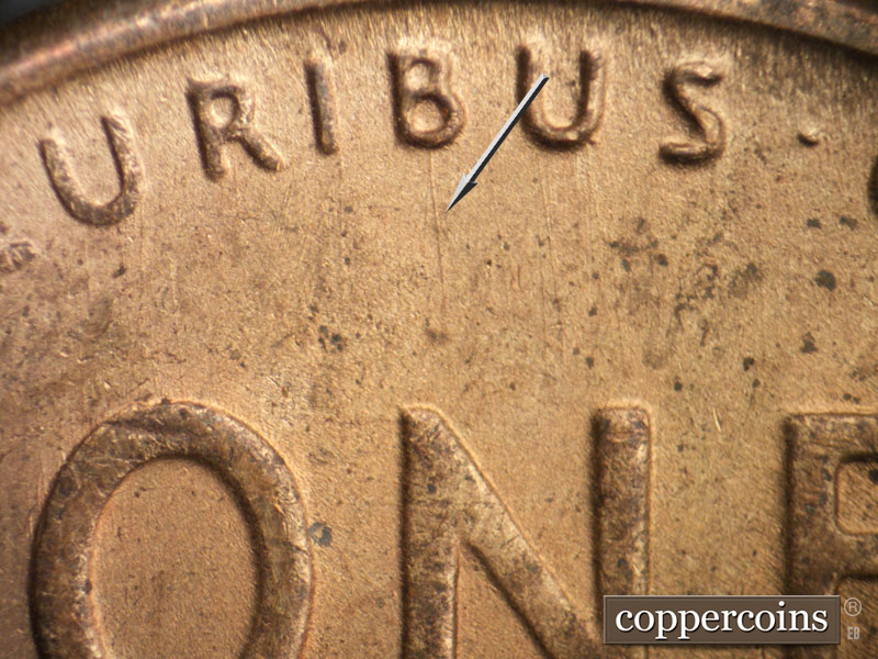 Die-stage C marker on 1952S•1MM•026 (1952 Repunched Mint Mark).