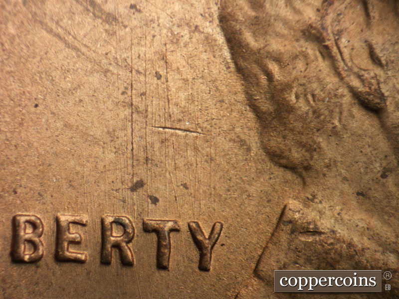 Die-stage B marker on 1952S•1MM•029 (1952 Repunched Mint Mark).