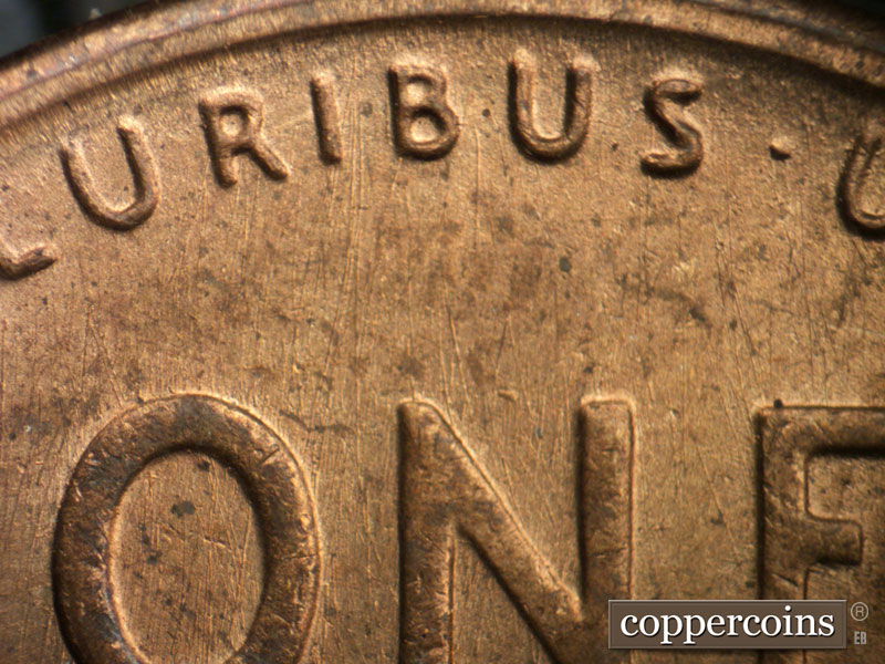 Die-stage B marker on 1952S•1MM•029 (1952 Repunched Mint Mark).