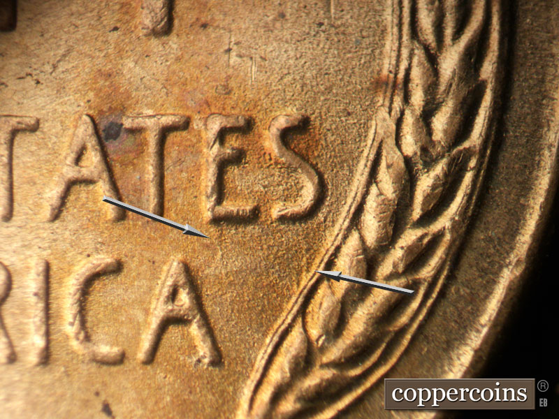 Die-stage B marker on 1952S•1MM•030 (1952 Repunched Mint Mark).