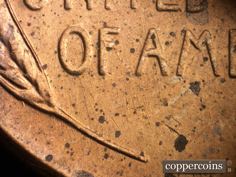 Die-stage B marker on 1952S•1MM•032 (1952 Repunched Mint Mark).