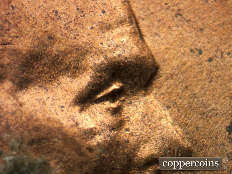 1953 Lincoln cent obverse, CopperCoins die 1953D•1DO•004.