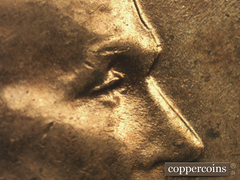 1953 Lincoln cent obverse, CopperCoins die 1953D•1DO•005.