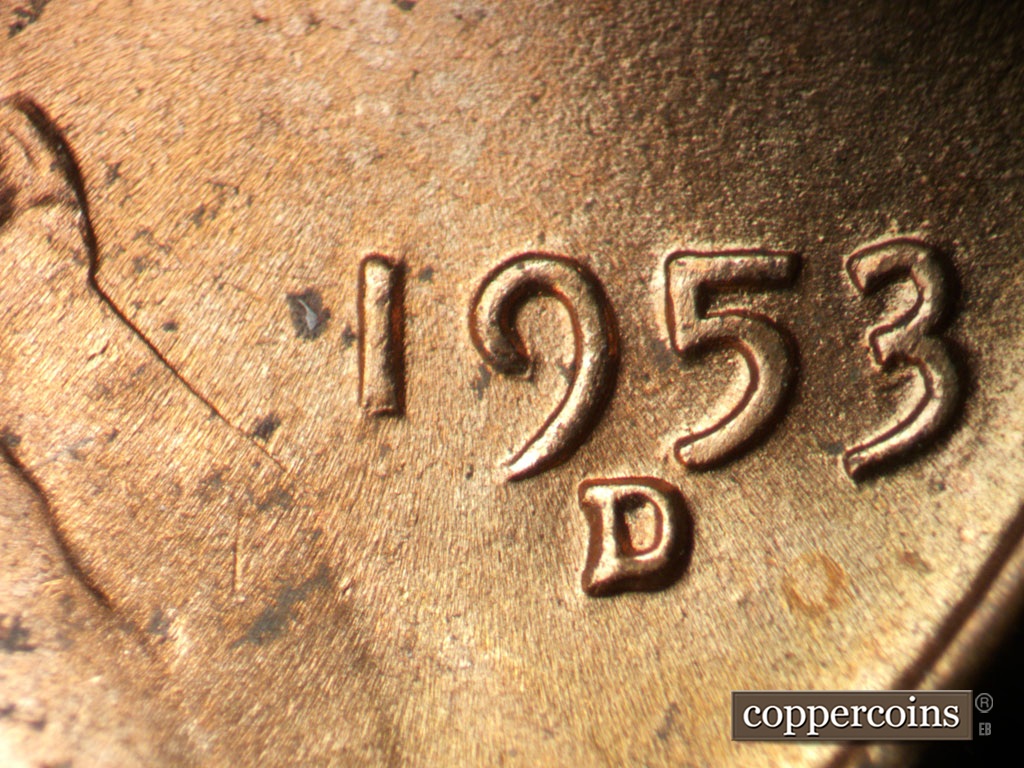 Die-stage B marker on 1953D•1DO•009 showing Date for reference.