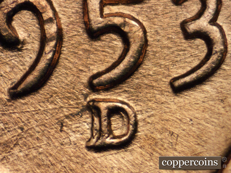 1953 Lincoln cent obverse, CopperCoins die 1953D•1MM•001.
