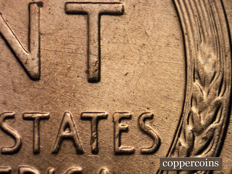 Die-stage B marker on 1953D•1MM•001 (1953 Repunched Mint Mark).