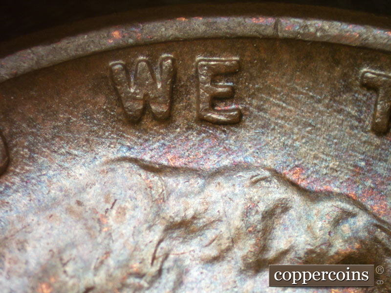 Die-stage B marker on 1953D•1MM•010 (1953 Repunched Mint Mark).