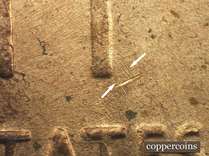 Die-stage C marker on 1953D•1MM•017 (1953 Repunched Mint Mark).