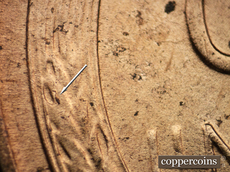Die-stage C marker on 1953D•1MM•018 (1953 Repunched Mint Mark).