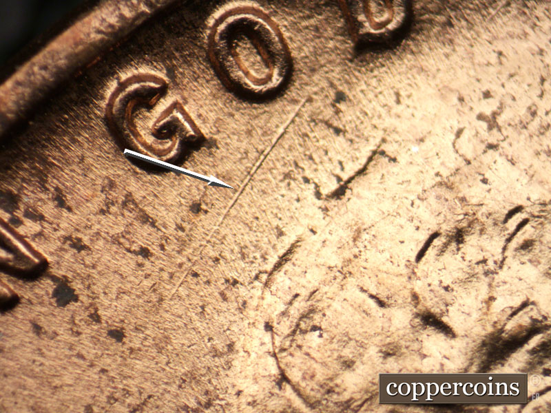 Die-stage B marker on 1953D•1MM•019 (1953 Repunched Mint Mark).