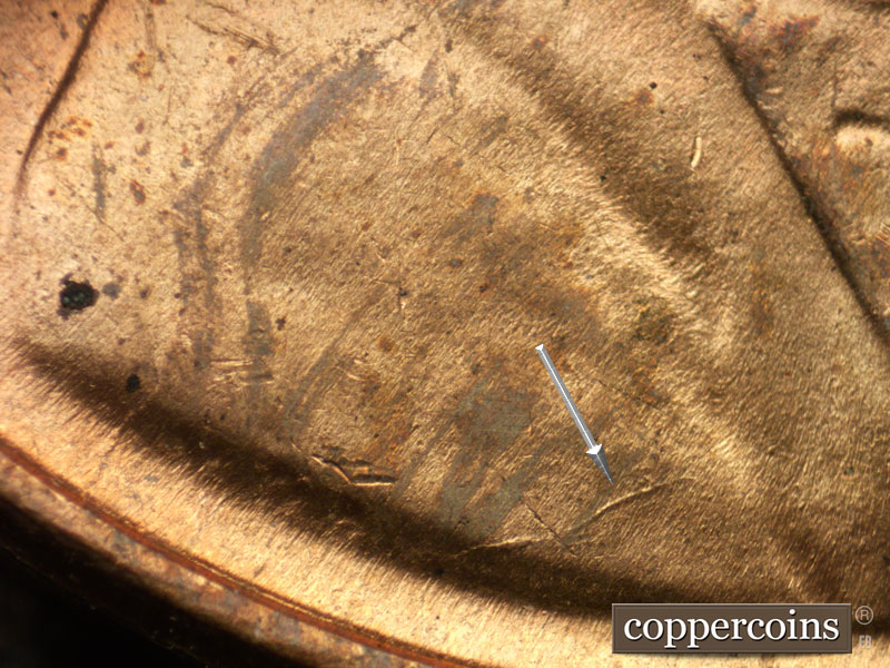 Die-stage B marker on 1953D•1MM•022 (1953 Repunched Mint Mark).