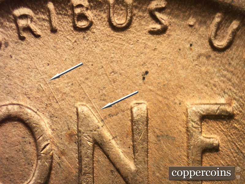 Die-stage B marker on 1953D•1MM•022 (1953 Repunched Mint Mark).
