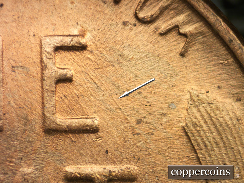 Die-stage B marker on 1953D•1MM•022 (1953 Repunched Mint Mark).