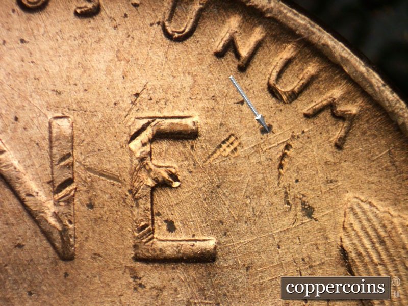 Die-stage B marker on 1953D•1MM•025 (1953 Repunched Mint Mark).