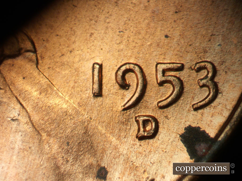 Die-stage A marker on 1953D•1MM•026 showing Date for reference.