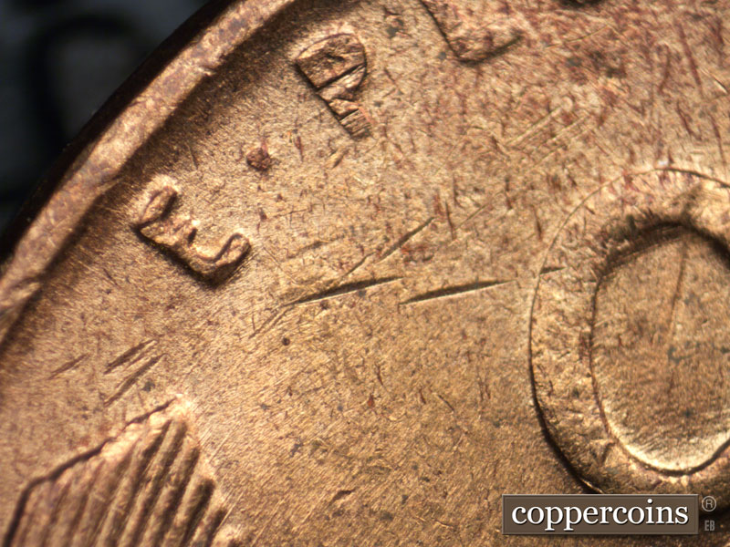 Die-stage B marker on 1953D•1MM•028 (1953 Repunched Mint Mark).