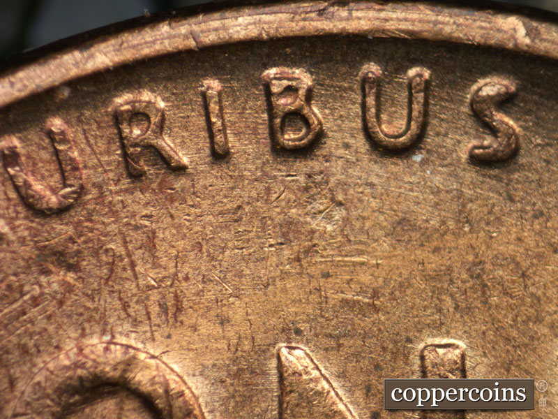 Die-stage B marker on 1953D•1MM•028 (1953 Repunched Mint Mark).