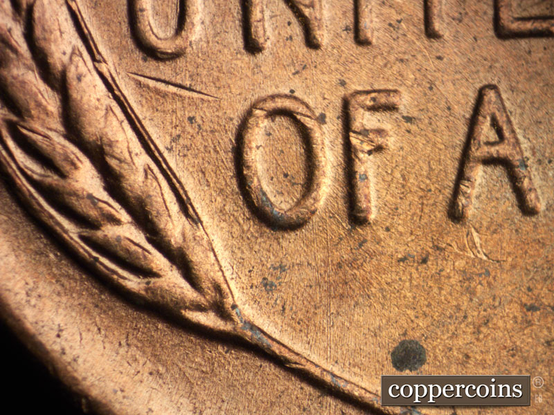 Die-stage B marker on 1953D•1MM•028 (1953 Repunched Mint Mark).