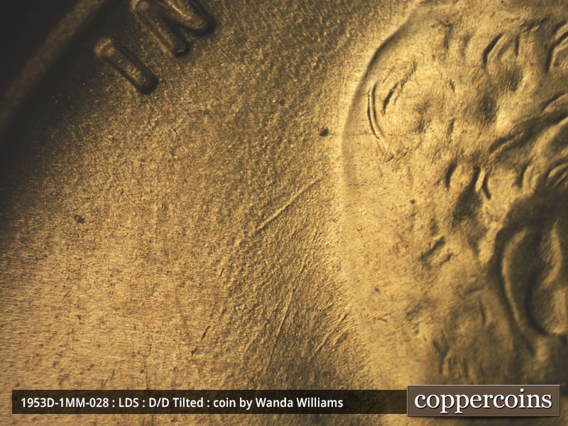 Die-stage C marker on 1953D•1MM•028 (1953 Repunched Mint Mark).