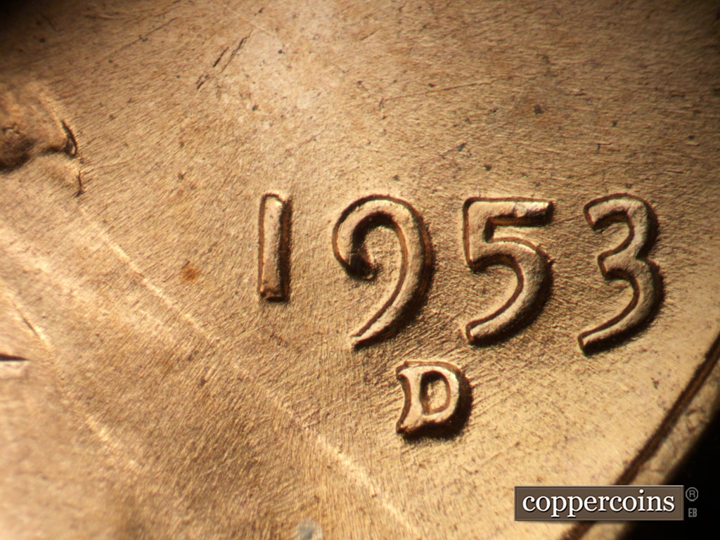 Die-stage B marker on 1953D•1MM•031 showing Date for reference.